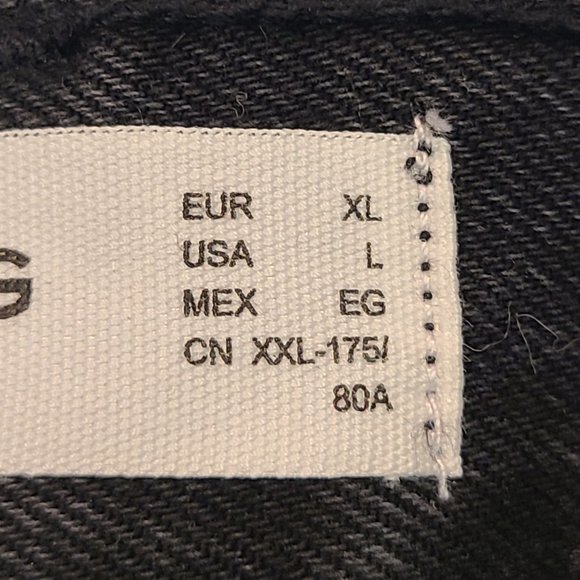 MNG Mango Jean Skirt Black Distressed Mini Raw Hem Button Fly Womens Large NWT - Picture 8 of 12